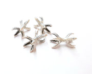 2 Claw Beads Antique Silver Plated Brass Beads (21x9mm)  G19905