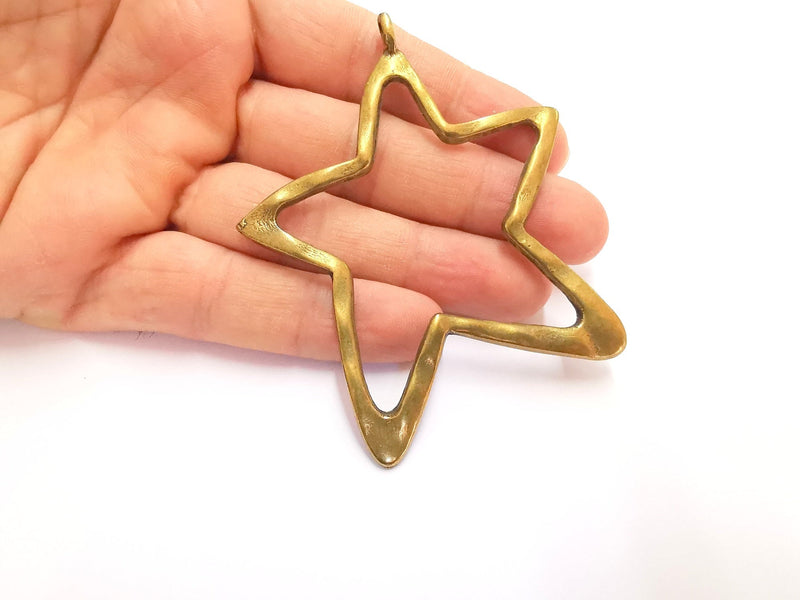 Star Pendant Antique Bronze Plated Pendant (90x70mm )  G20429