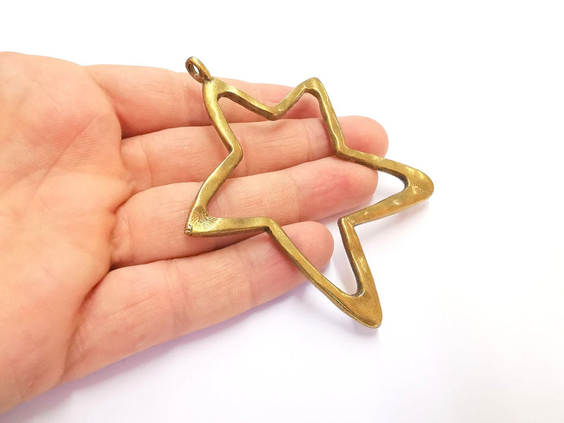 Star Pendant Antique Bronze Plated Pendant (90x70mm )  G20429