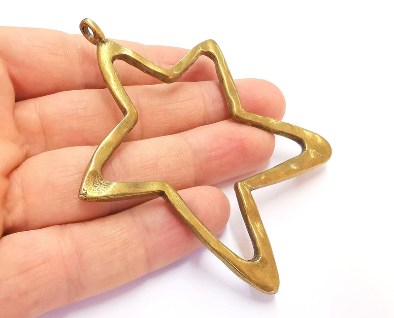 Star Pendant Antique Bronze Plated Pendant (90x70mm )  G20429