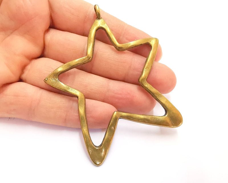 Star Pendant Antique Bronze Plated Pendant (90x70mm )  G20429