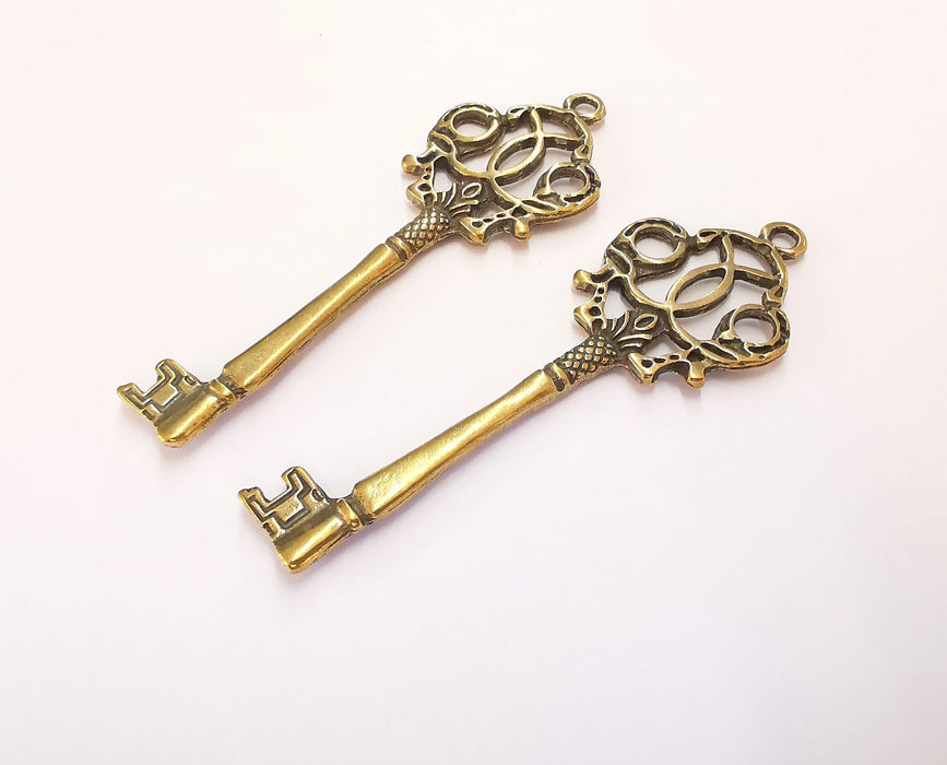 Key Pendant Antique Bronze Plated Pendant (86x30mm )  G20430