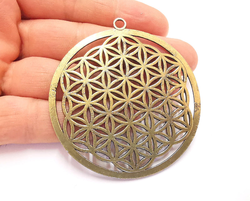 Filigree Pendant Antique Bronze Plated Pendant (70x65mm )  G20431