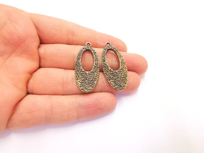 2 Antique Bronze Charms Antique Bronze Plated Charms (37x17mm) G20441