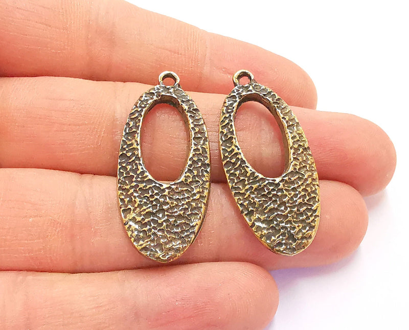 2 Antique Bronze Charms Antique Bronze Plated Charms (37x17mm) G20441