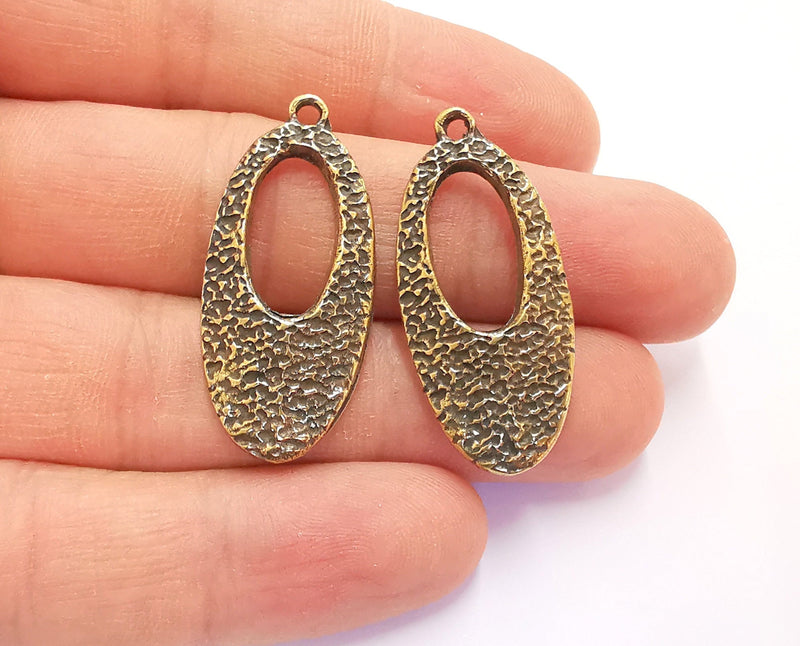 2 Antique Bronze Charms Antique Bronze Plated Charms (37x17mm) G20441