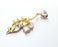 Leaf Pendant Blank Resin Bezel Mosaic Mountings Antique Silver and Gold Plated Brass (75x37mm)( 7mm Bezel Inner Size)  G19908