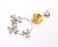 Flowers Pendant Blank Resin Bezel Mosaic Mountings Antique Silver and Gold Plated Brass (90x54mm)(16mm Bezel Inner Size)  G19910