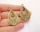 2 Drop Flowers Charms Antique Bronze Plated Charms (46x27mm) G20001