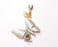 Butterfly Pendant Blank Resin Bezel Mosaic Mountings Antique Silver and Gold Plated Brass (83x40mm)(7mm Bezel Size)  G19917