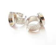 Shiny Silver Ring Blank Base Bezel Settings Shiny Silver Plated Cabochon Base Mountings Adjustable Resin Ring (18x13mm Blank)  G19925