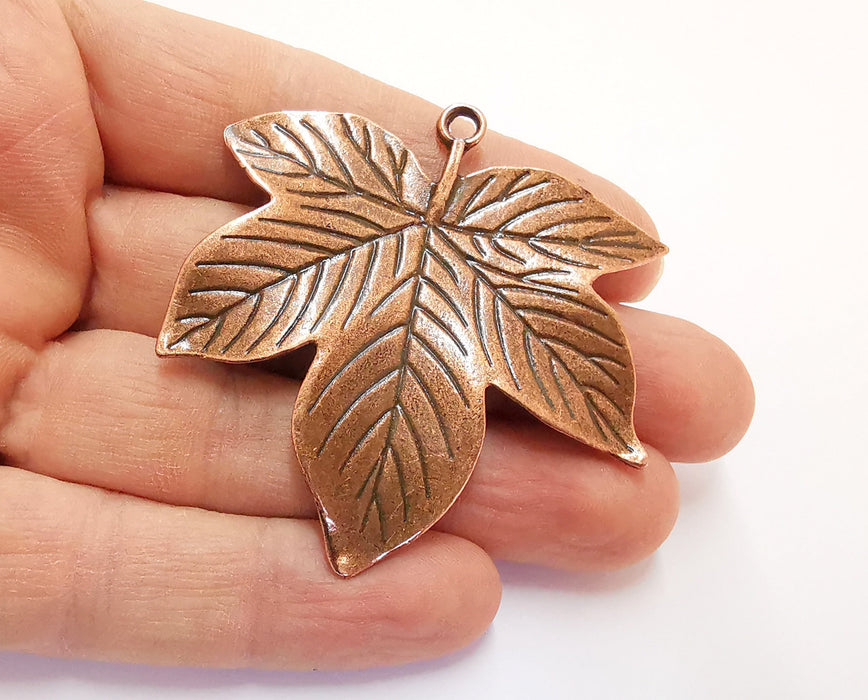 Leaf Pendant Antique Copper Plated Pendant (58x57mm )  G20452