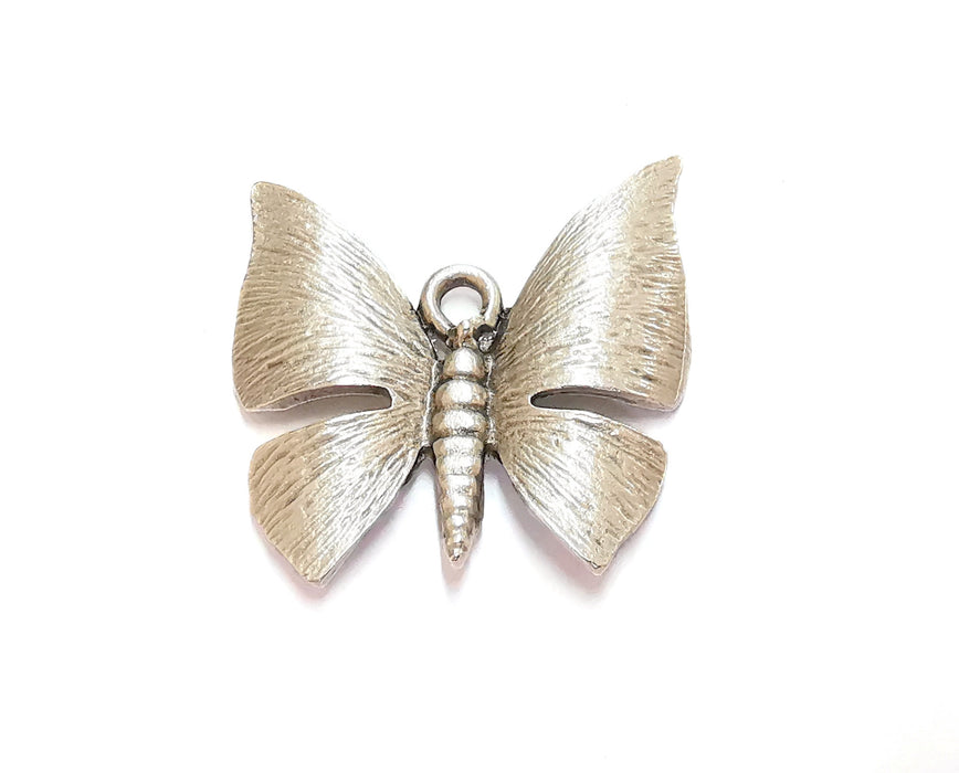 Butterfly Pendant Antique Silver Plated Pendant (38x39mm)  G20459