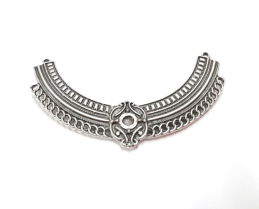 Silver Collar Pendant Connector Antique Silver Plated Pendant (100mm)  G20472