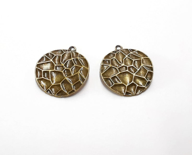 2 Curved Charms Antique Bronze Plated Charms (27x24mm) G20495