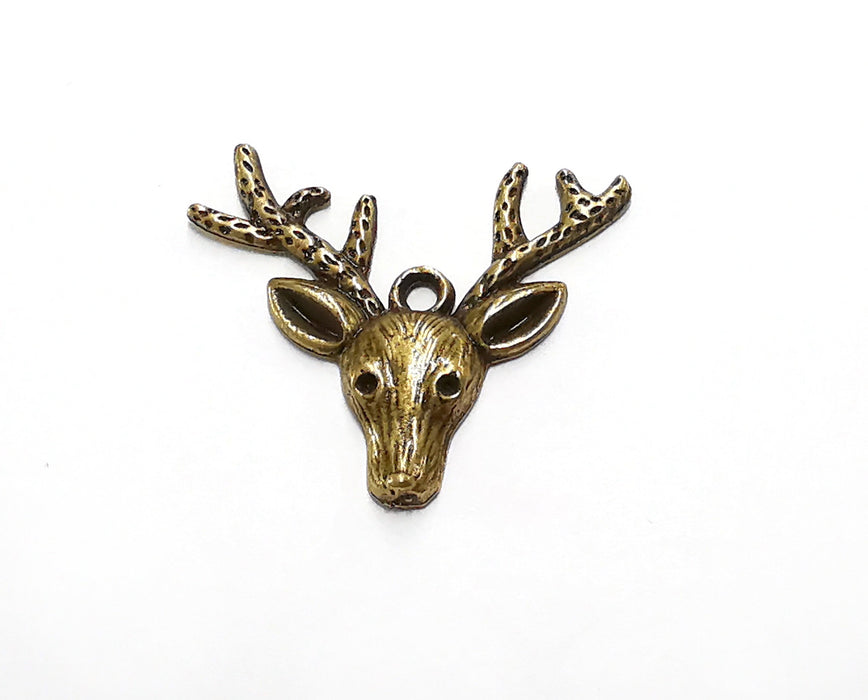4 Deer Charms Antique Bronze Plated Charms (30x35mm) G20496