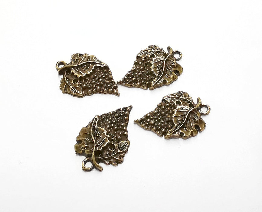 6 Bunch of Grapes Charms Antique Bronze Plated Charms (23x15mm) G20499
