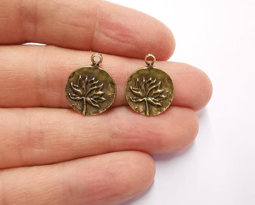 10 Flowers Charms Antique Bronze Plated Charms (19x15mm) G20508