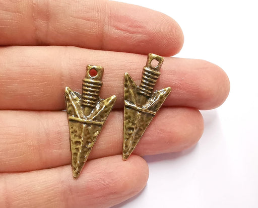 4 Arrowhead Charms Antique Bronze Plated Charms (35x16mm) G29291