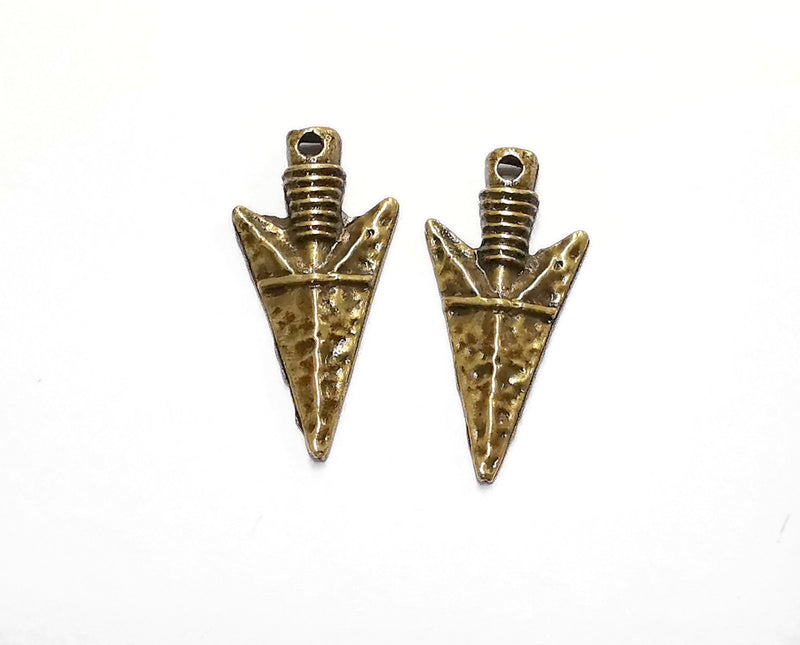 4 Arrowhead Charms Antique Bronze Plated Charms (35x16mm) G29291