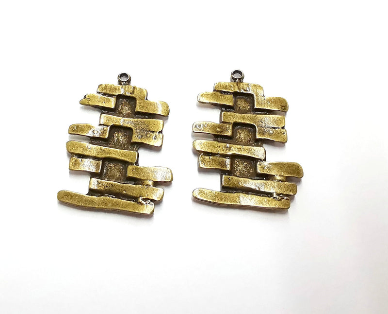2 Antique Bronze Charms Antique Bronze Plated Charms (35x26mm) G20513