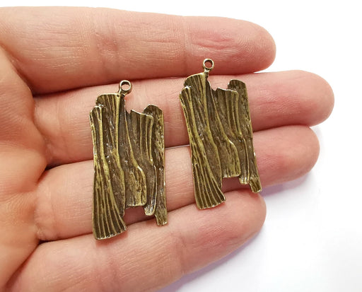 2 Antique Bronze Charms Antique Bronze Plated Charms (39x19mm) G20516