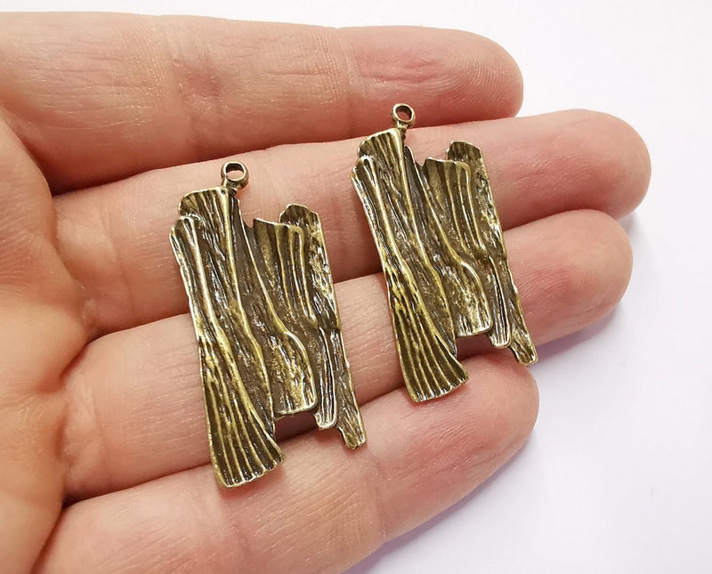 2 Antique Bronze Charms Antique Bronze Plated Charms (39x19mm) G20516