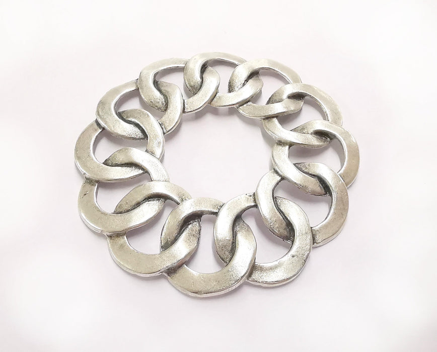 Circles Findings Antique Silver Plated Findings (70mm)  G20522