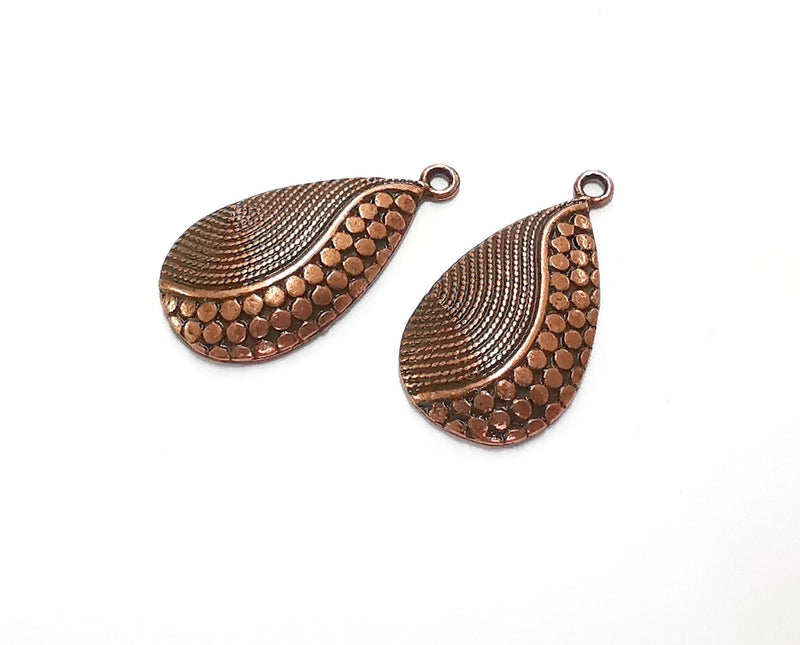 2 Copper Charms Antique Copper Plated Charms (30x16mm)  G20532