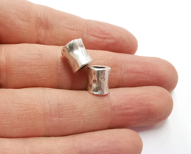 5 Silver Rondelle Beads Antique Silver Plated Beads (11x9mm)  G24230