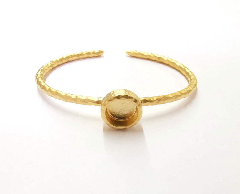 Matte Gold Hammered Bracelet Blanks Settings Cuff Blanks Resin Blank İnlay Blank Adjustable Bracelet Gold Plated Bracelet (10 mm ) G19966