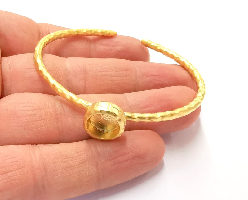 Matte Gold Hammered Bracelet Blanks Settings Cuff Blanks Resin Blank İnlay Blank Adjustable Bracelet Gold Plated Bracelet (10 mm ) G19966