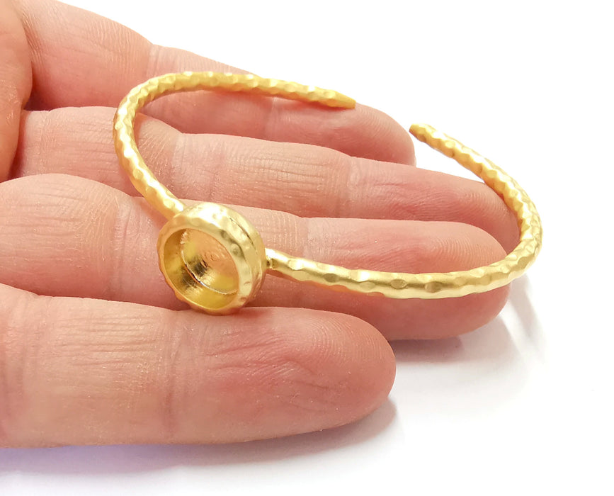 Matte Gold Hammered Bracelet Blanks Settings Cuff Blanks Resin Blank İnlay Blank Adjustable Bracelet Gold Plated Bracelet (10 mm ) G19966