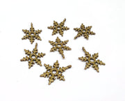 6 Snow Flake Charms Antique Bronze Plated Charms (25x17mm) G19978