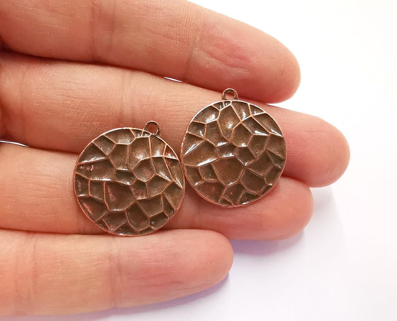 2 Curved Charms Antique Copper Plated Charms (27x24mm)  G20564