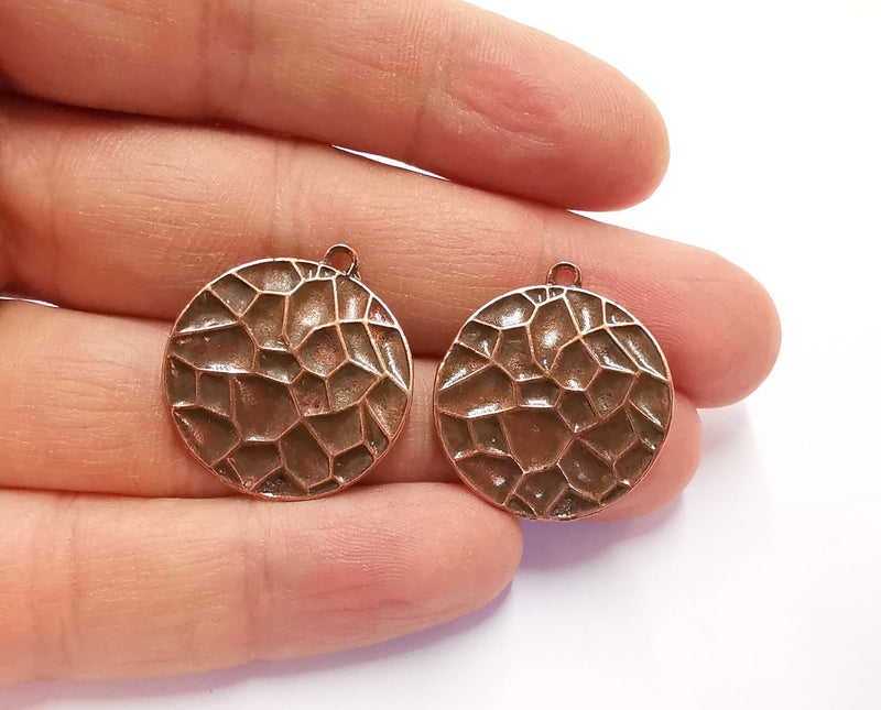 2 Curved Charms Antique Copper Plated Charms (27x24mm)  G20564