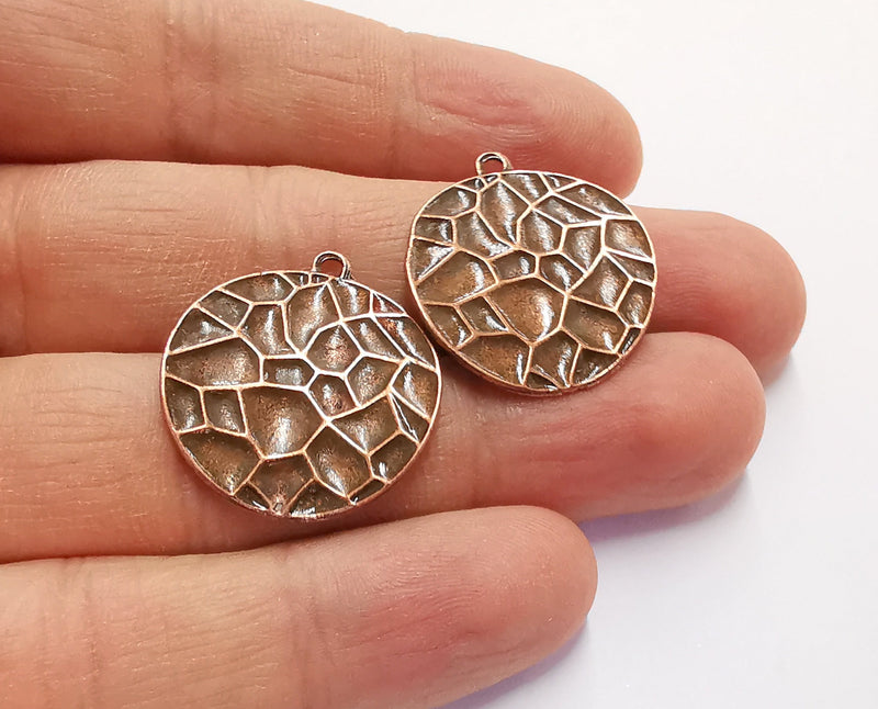 2 Curved Charms Antique Copper Plated Charms (27x24mm)  G20564