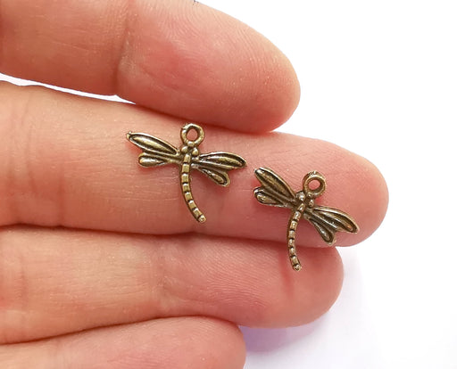 20 Dragonfly Charms Antique Bronze Plated Charms (14x18mm) G20577