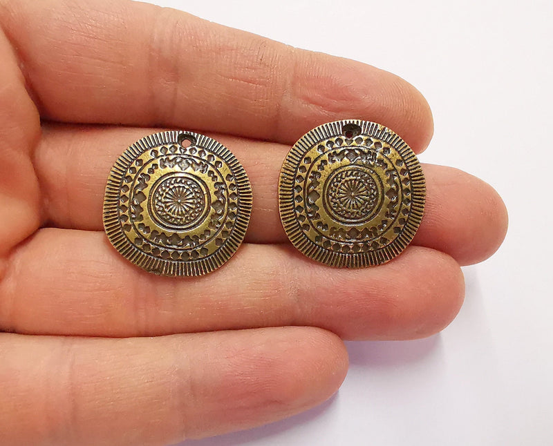 2 Antique Bronze Charms Antique Bronze Plated Charms (25x25mm) G20581