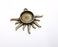 Sun Charms Blank Bezel Resin Bezel Mosaic Mountings Antique Bronze Plated Charms (34x40mm) (16 mm Bezel Inner Size)  G20586