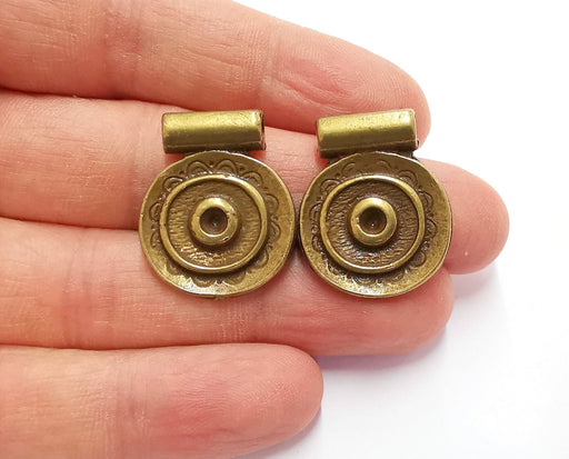 2 Antique Bronze Charms Antique Bronze Plated Charms (27x22mm)  G20590