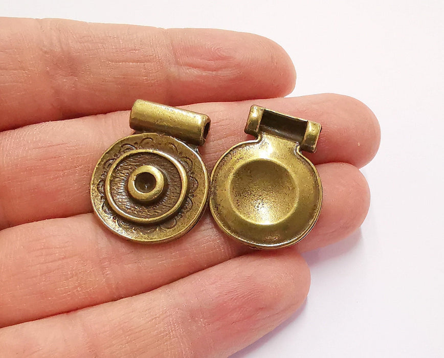 2 Antique Bronze Charms Antique Bronze Plated Charms (27x22mm)  G20590