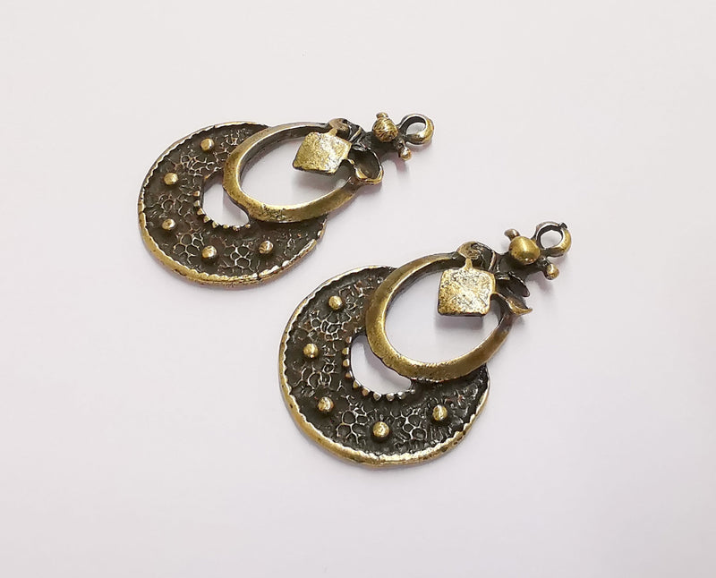 2 Antique Bronze Charms Antique Bronze Plated Charms (42x26mm) G20593