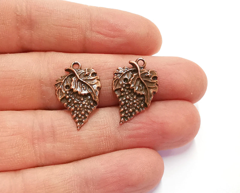6 Bunch of Grapes Charms Antique Copper Plated Charms (23x15mm) G20597