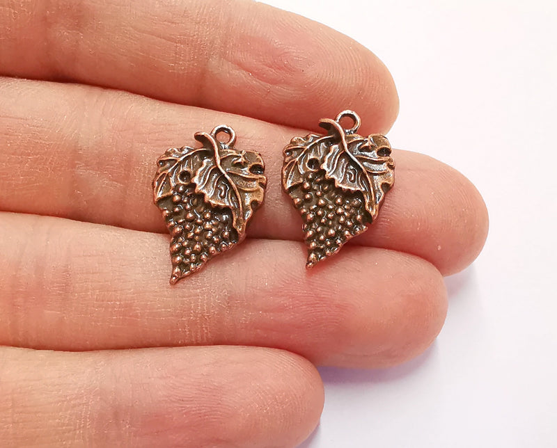 6 Bunch of Grapes Charms Antique Copper Plated Charms (23x15mm) G20597