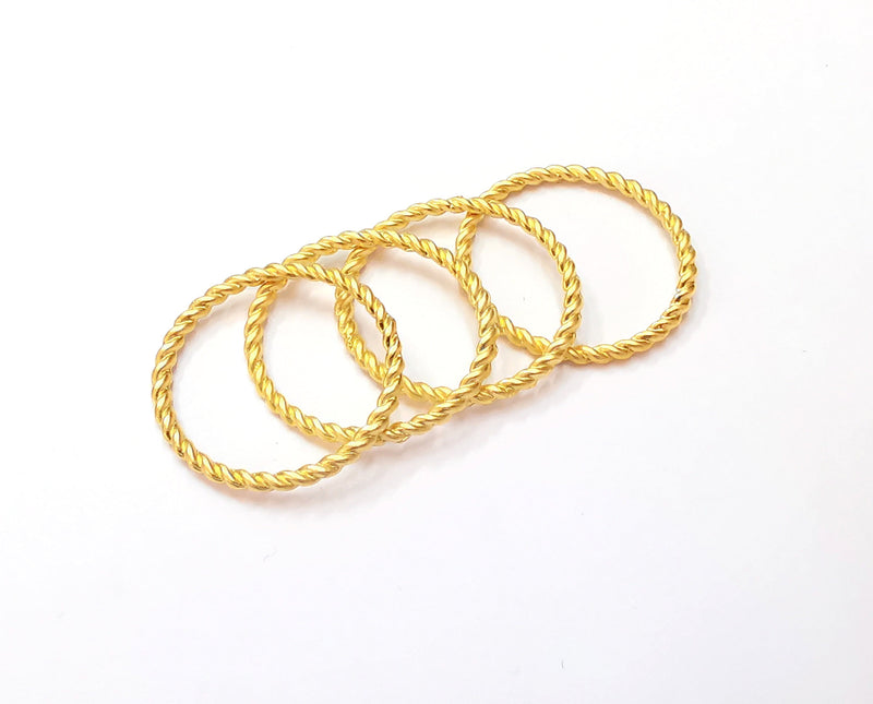 5 Twisted Circle Findings Gold Plated Circle (25 mm)  G20036