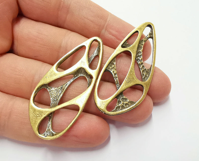 2 Antique Bronze Charms Antique Bronze Plated Charms (53x23mm)  G20046