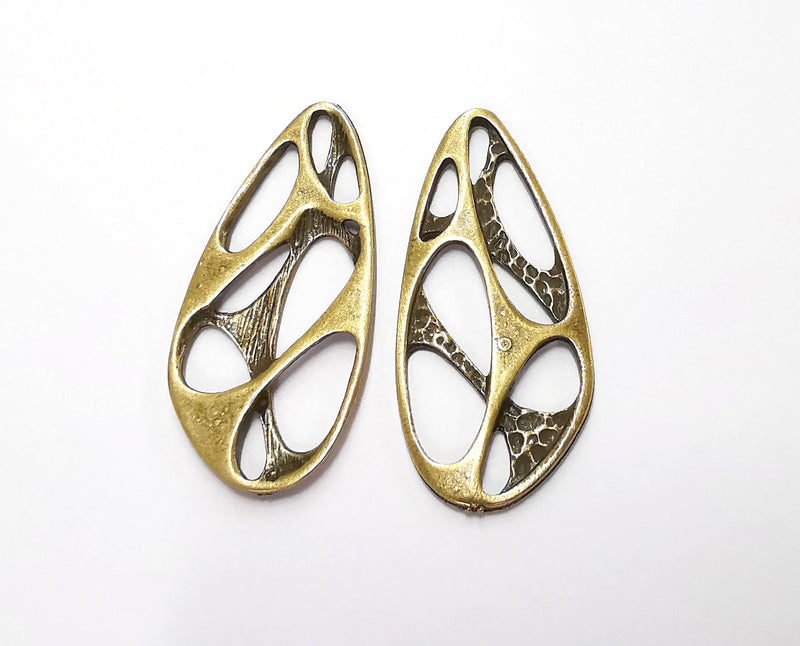 2 Antique Bronze Charms Antique Bronze Plated Charms (53x23mm)  G20046