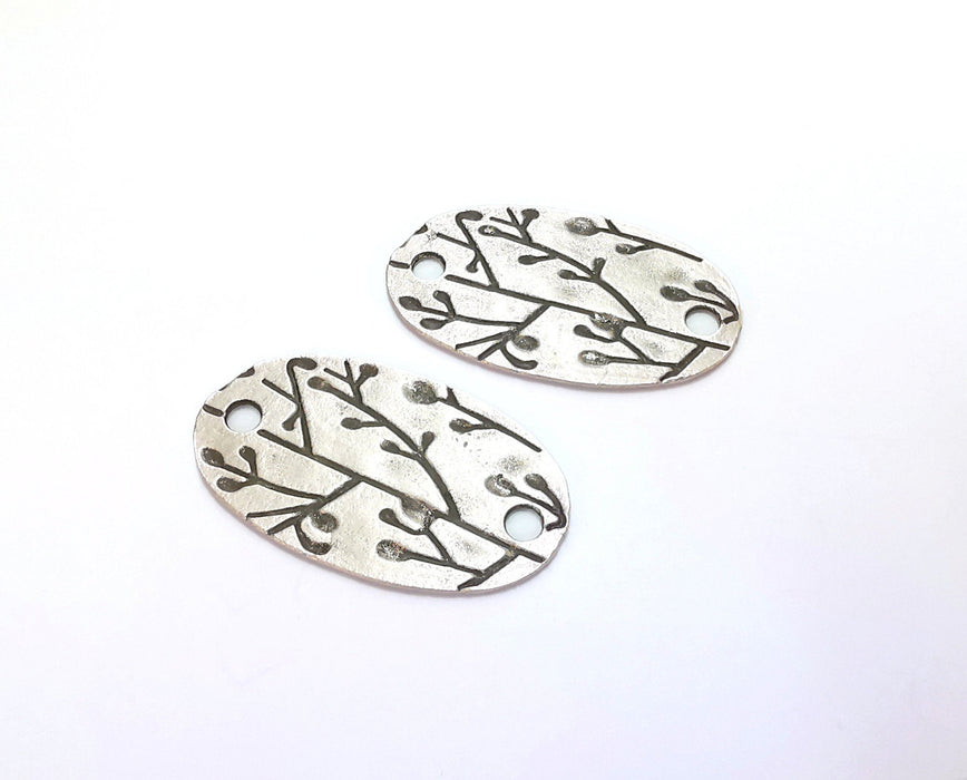 2 Branch Charms Connector Antique Silver Plated Charms (36x20mm) G20635