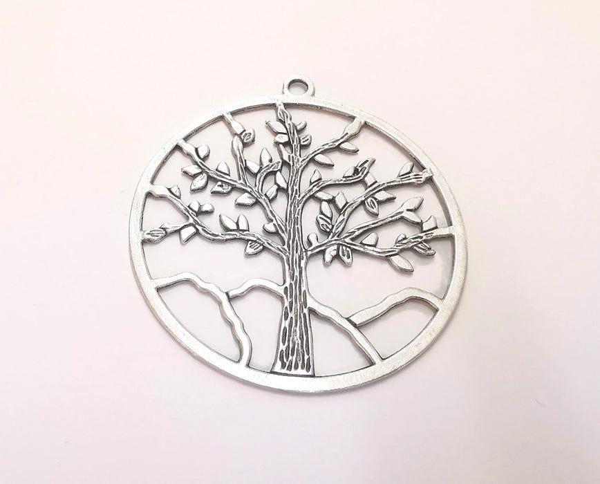 Tree Pendant Antique Silver Plated Pendant (62x57mm) G20646